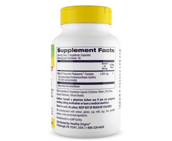 Healthy Origins Curcumin Phytosome 500 mg, 60 veg kapslí, složení