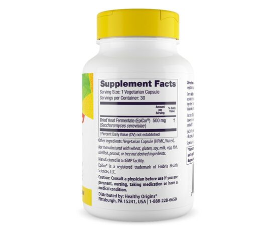 Healthy Origins Epicor® , 500 mg, 30 kapslí, složení