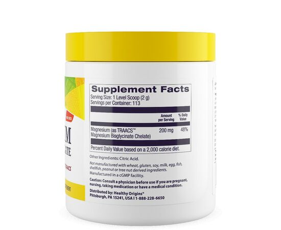 Healthy Origins Magnesium bisglycinate TRAACS, 227 g, prášek, složení