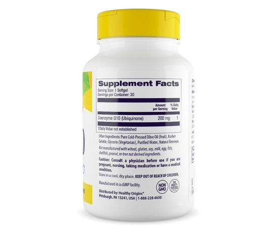 Healthy Origins, Koenzym Q10 Kaneka 200 mg, 30 softgel, složení