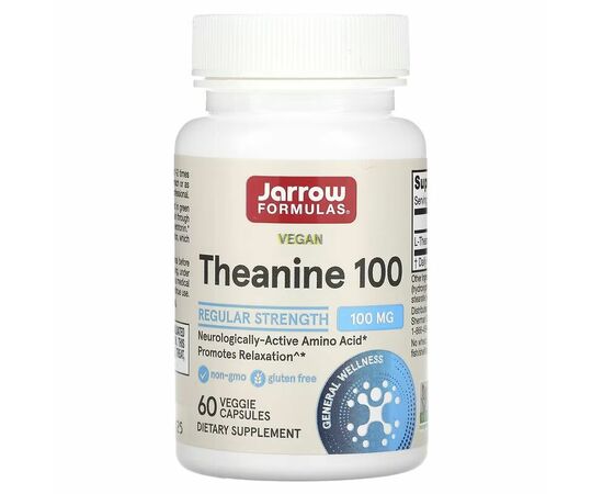 Jarrow Formulas, Theanin 100, 100 mg, 60 rostlinných kapslí