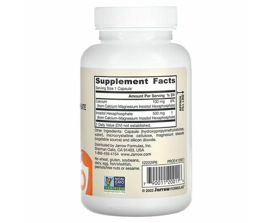 Jarrow Formulas, Vegan IP6, 120 rostlinných kapslí, složení