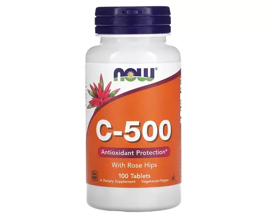 NOW Foods, C-500, Vitamin C, 500 mg s šípky, 100 tablet