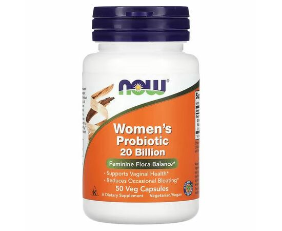 NOW Foods, Woman’s probiotics, 20 miliard CFU, 50 rostlinných kapslí
