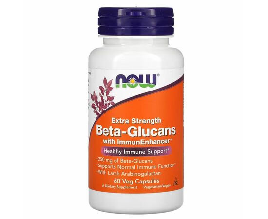 NOW Foods, Beta-Glucans, with ImmunEnhancer, Extra Strength, 250 mg, 60 rostlinných kapslí