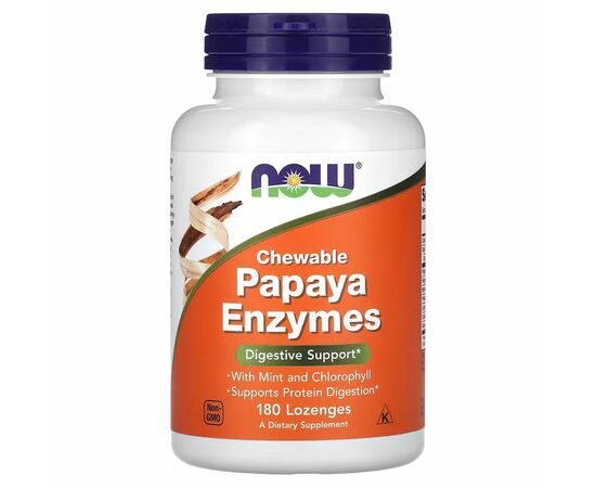 NOW Foods, Papaya enzyme, 180 žvýkacích pastilek
