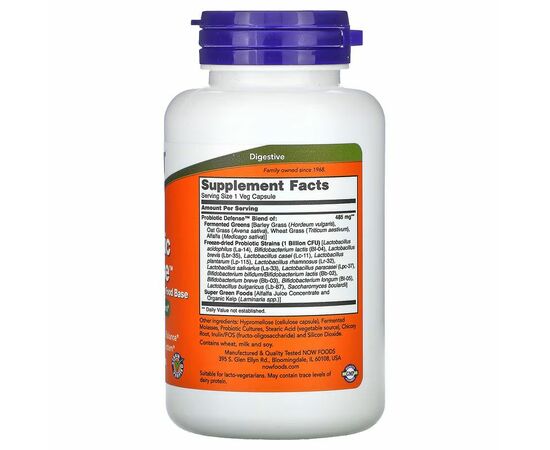 NOW Foods, Probiotic Defense, 90 rostlinných kapslí, složení