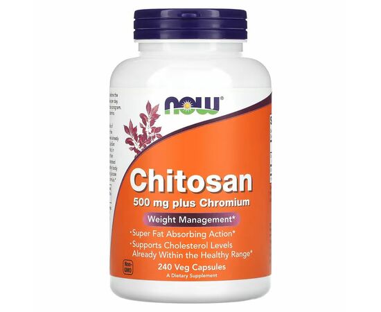 NOW Foods, Chitosan, 500 mg, 240 rostlinných kapslí