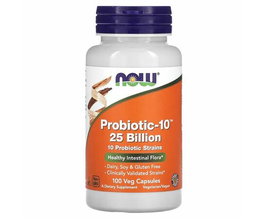 NOW Foods, Probiotic-10, 25 Billion, 100 rostlinných kapslí