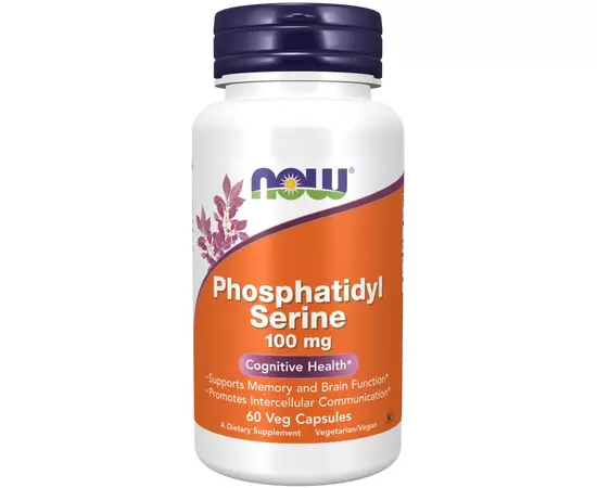 NOW Foods, Phosphatidyl Serine, 100 mg, 60 rostlinných kapslí