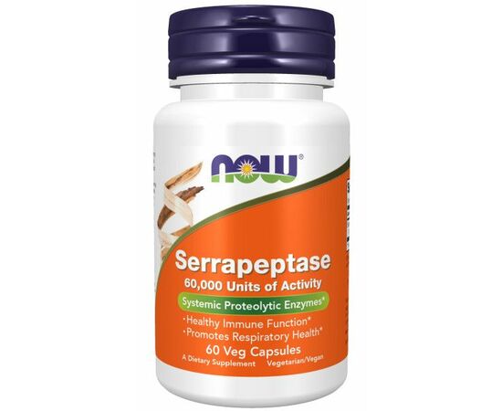 NOW Serrapeptáza, 60 rostlinných kapslí