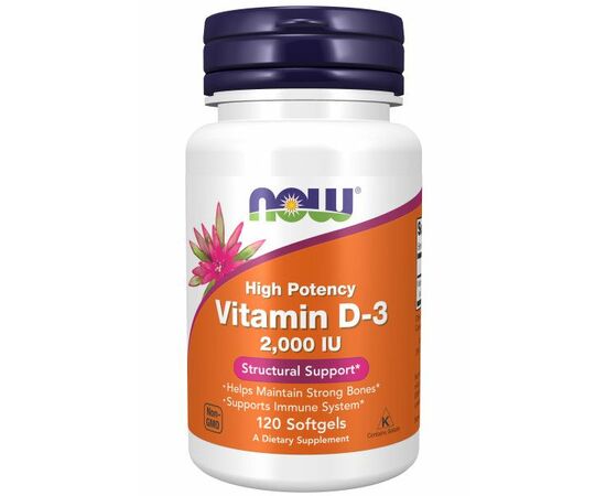 Now Vitamin D3 2000 IU, 120 softgel kapslí