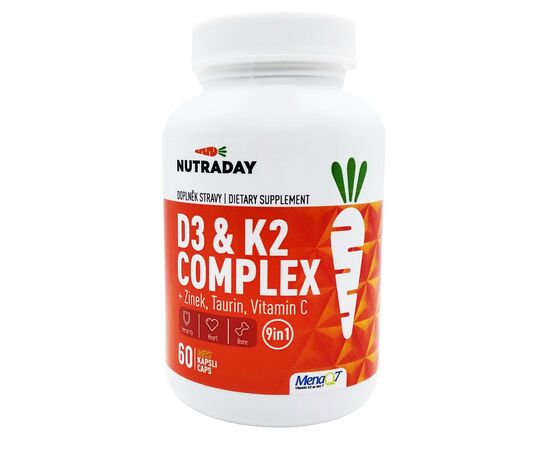 NUTRADAY D3+K2 Complex, 60 rostlinných kapslí